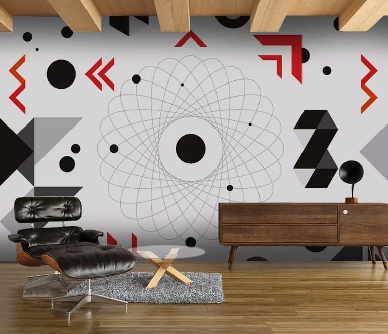 Bunte Geometrische Linien Fototapete