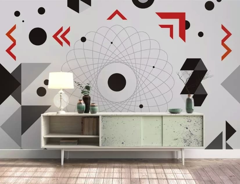 Colorful Geometric Lines Wallpaper Mural