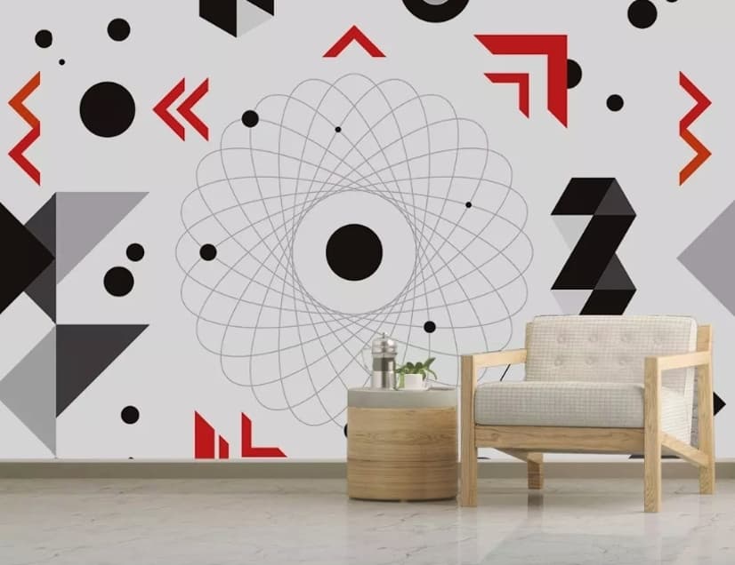 Colorful Geometric Lines Wallpaper Mural