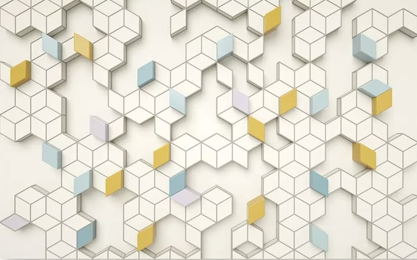 Geometric Honeycomb Pattern Wallpaper Mural