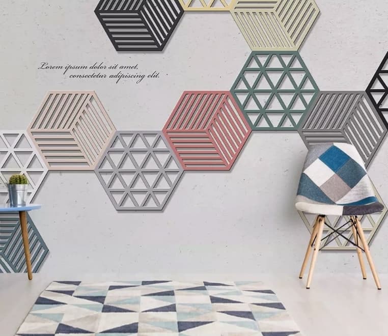 Fototapete mit geometrischen hexagonalen Formen