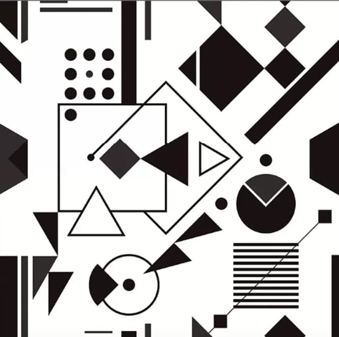 Black White Geometric Shapes Wallpaper Mural