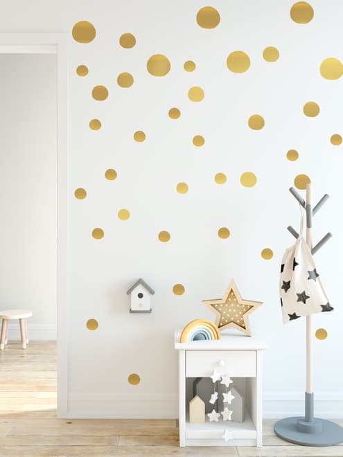 Gold Polka Dots Wall Decal Sticker