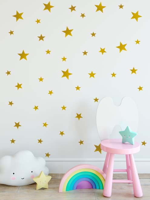 Metallische Goldene Kleine Sterne Wandtattoo