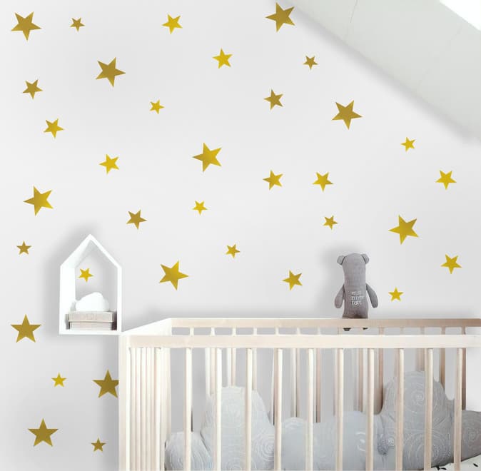Or métallisé Petites étoiles Stickers muraux Sticker