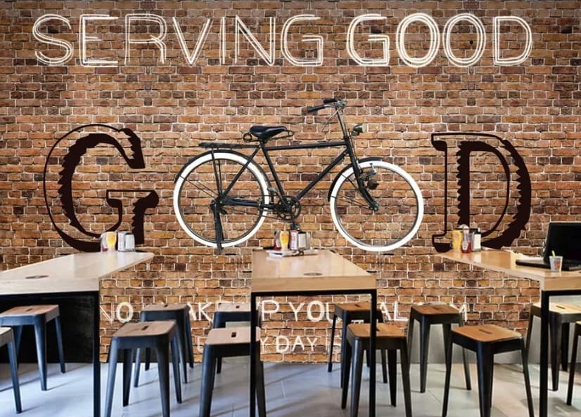 Fahrrad Ziegelwand Fototapete