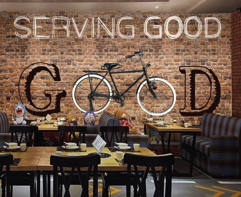 Bicycle Brick Wall Art Wallpaper Mural