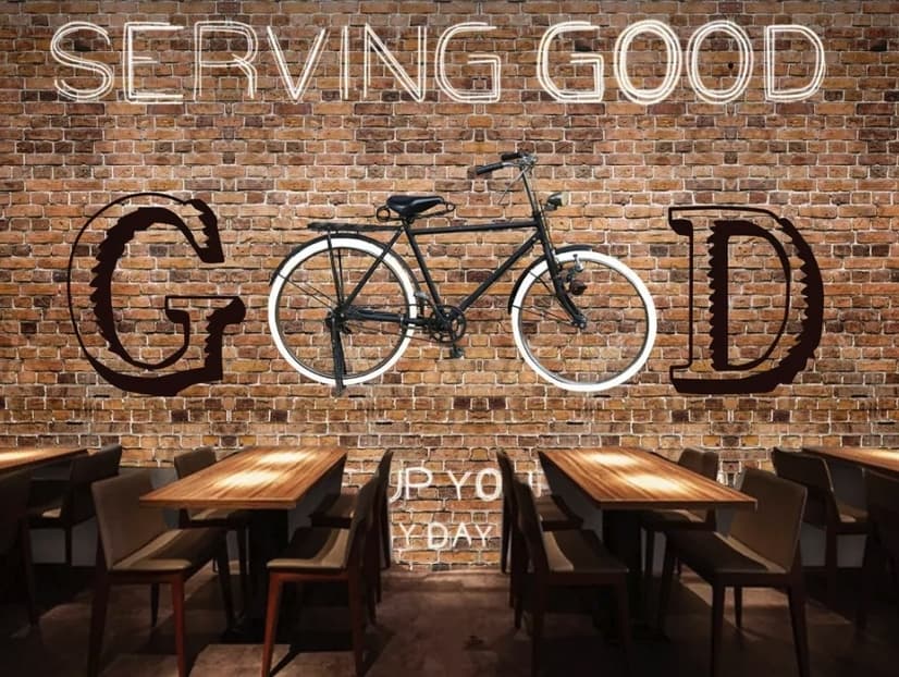 Bicycle Brick Wall Art Wallpaper Mural