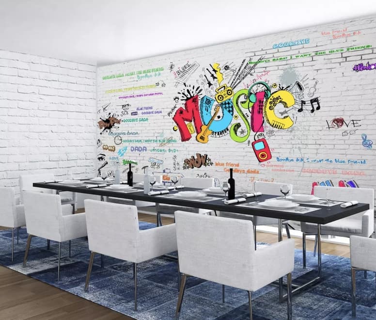 Street Graffiti Rock Music Wallpaper Mural