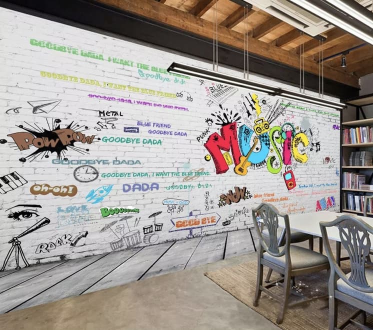Street Graffiti Rock Music Wallpaper Mural