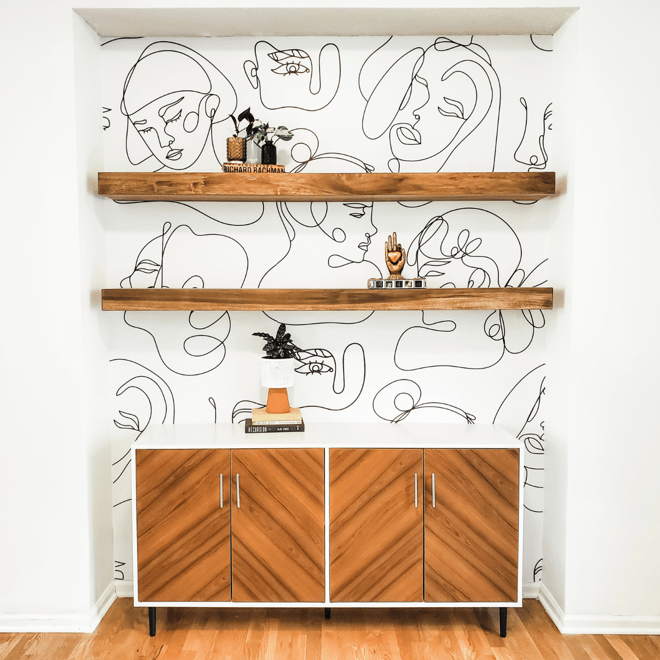 Elegant Abstract Faces Wallpaper Mural