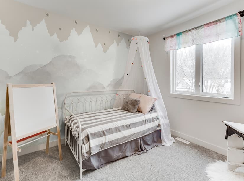 Kids Mountain with Clouds Wallpaper Mural