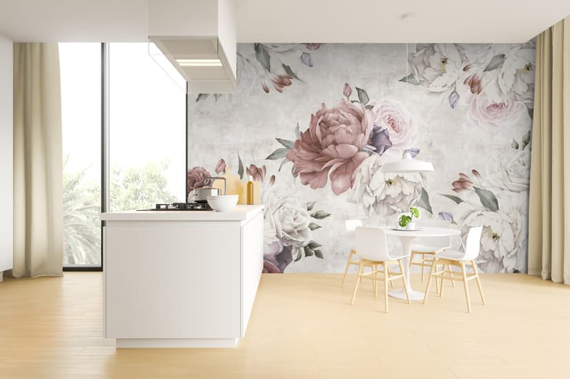 Soft Peony Floral Wallpaper Mural