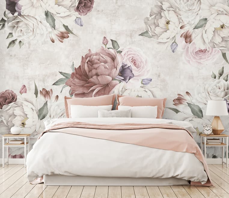 Soft Peony Floral Wallpaper Mural