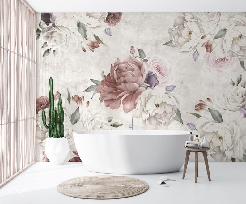 Soft Peony Floral Wallpaper Mural