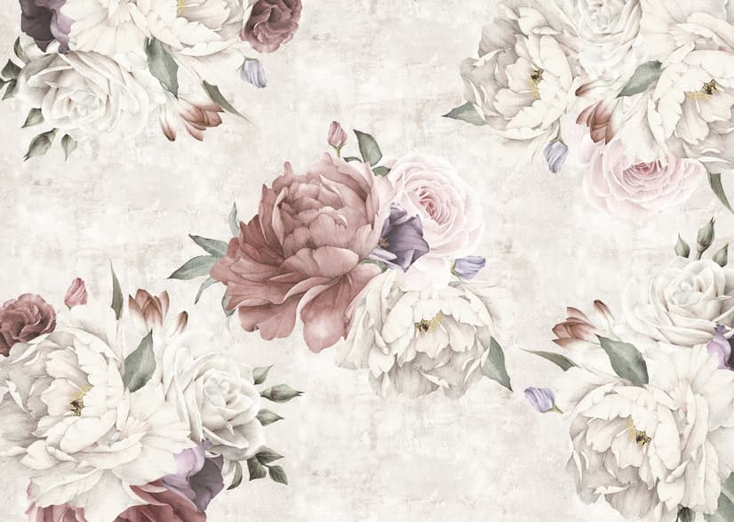 Soft Peony Floral Wallpaper Mural