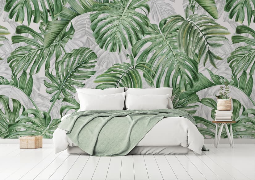 Tropical Leaf Pattern Wallpaper Mural