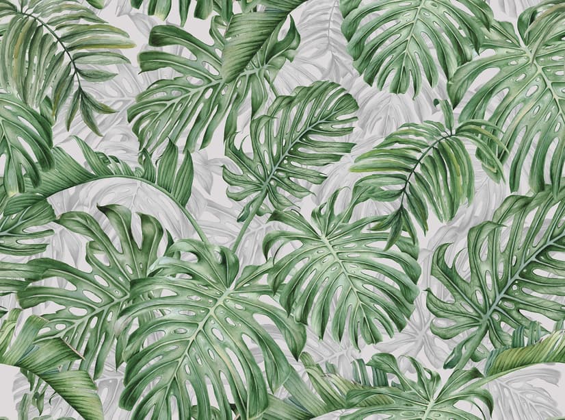 Tropical Leaf Pattern Wallpaper Mural