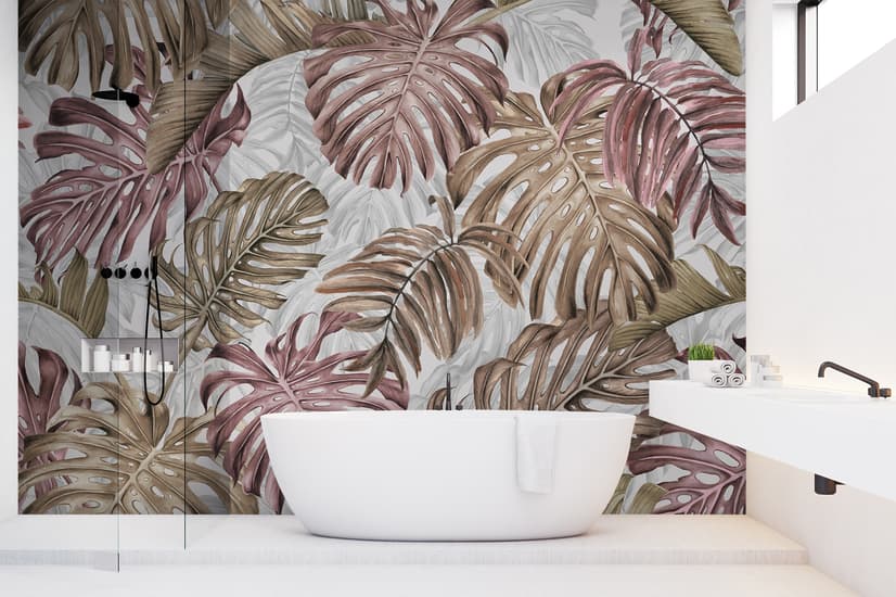 Tropical Leaf Pattern Wallpaper Mural