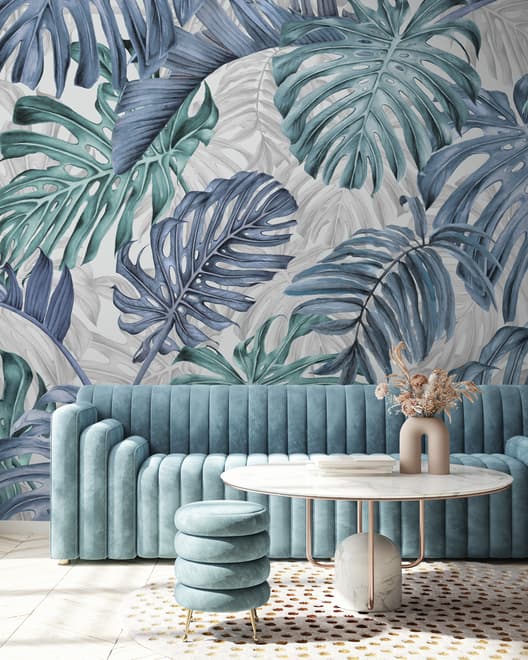 Tropical Leaf Pattern Wallpaper Mural