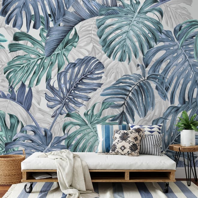 Tropical Leaf Pattern Wallpaper Mural