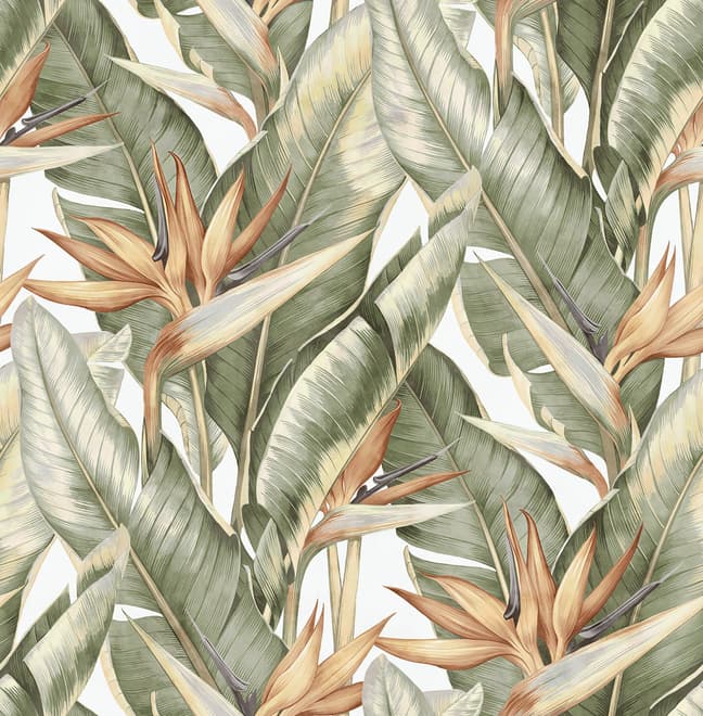 Soft Banana Leaf Pattern Wallpaper Mural