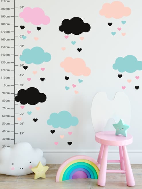 Nursery Colorful Cloud with Little Heart Wall Decal Sticker