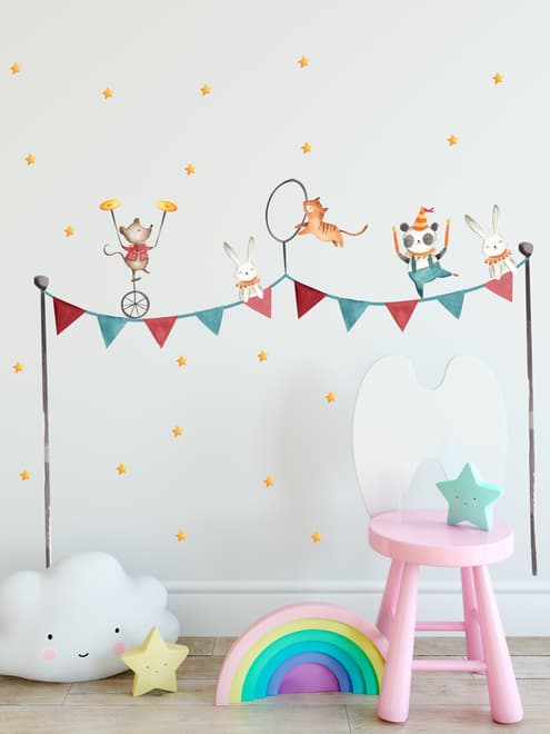 Kinder Zirkus Safari Tiere Wandtattoo