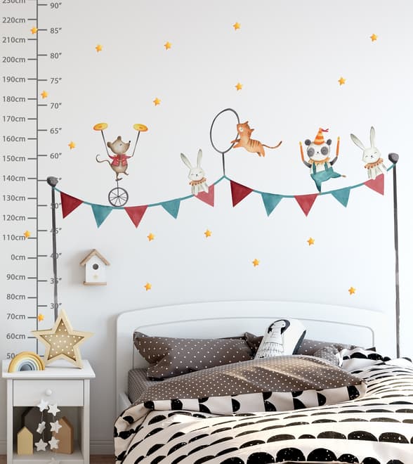 Kinder Zirkus Safari Tiere Wandtattoo