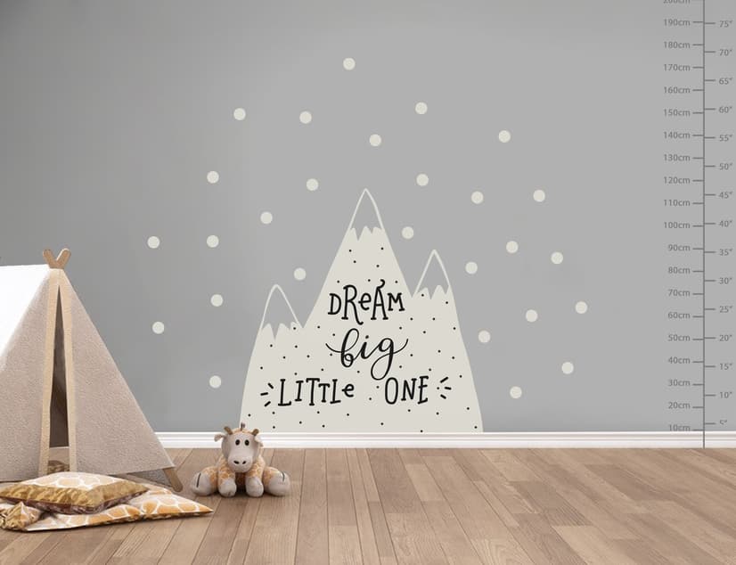 Kids Gray Mountains and White Snow Wall Decal Sticker