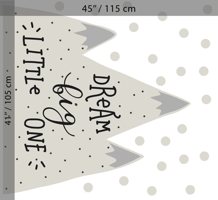 Kids Gray Mountains and White Snow Wall Decal Sticker