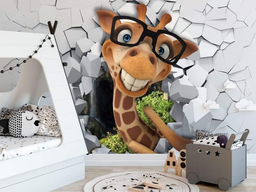 Cartoon Giraffe Wallpaper Mural