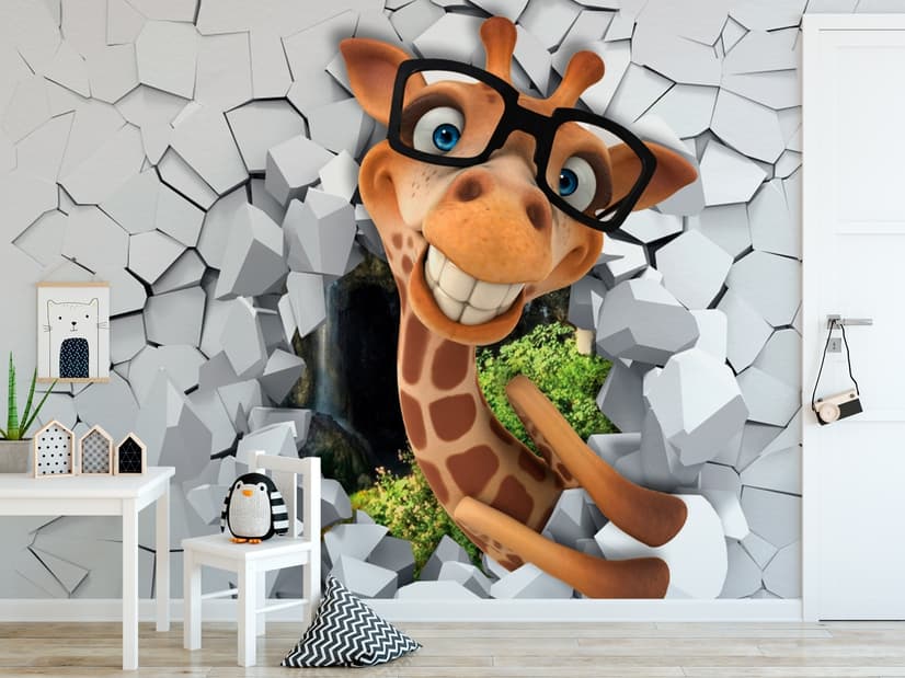 Cartoon Giraffe Wallpaper Mural
