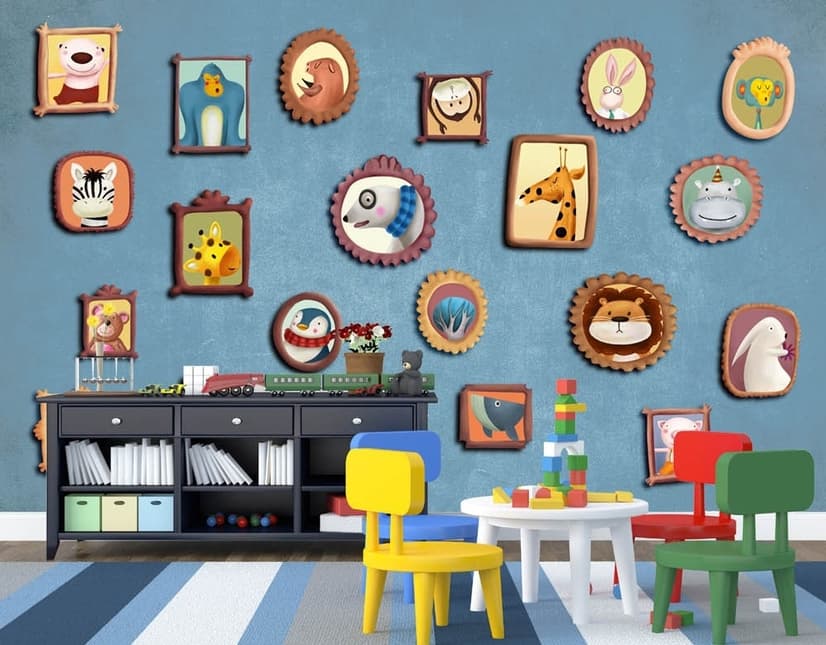 Papier peint panoramique pour cadre photo de dessins d'enfants