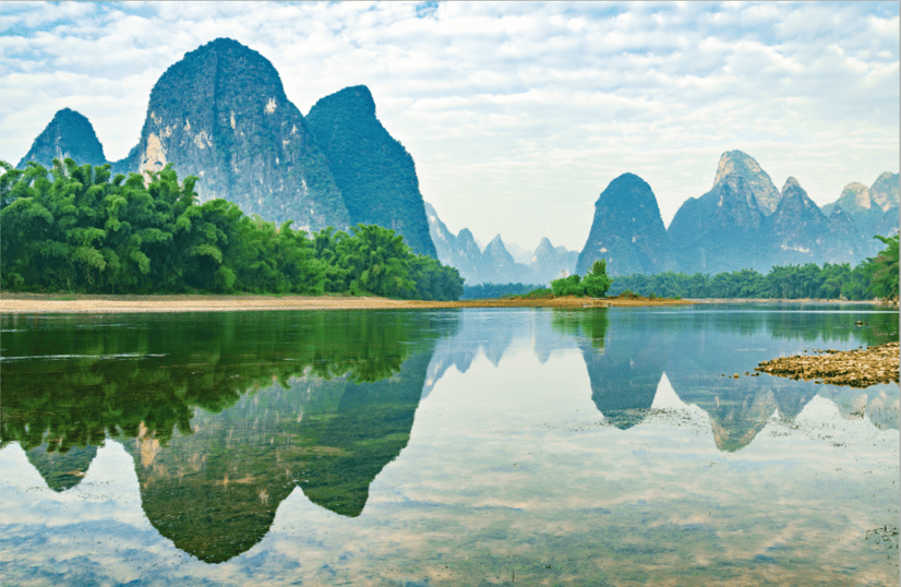 Forest Lake Landscape with Mountains Wallpaper Mural