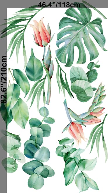 Feuille tropicale avec eucalyptus Stickers muraux Sticker