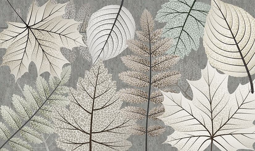 Scandinavian Style Unique Leaves Wallpaper Mural