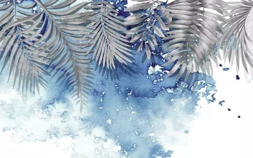 Nordic Style Tropical Leaves Wallpaper Mural