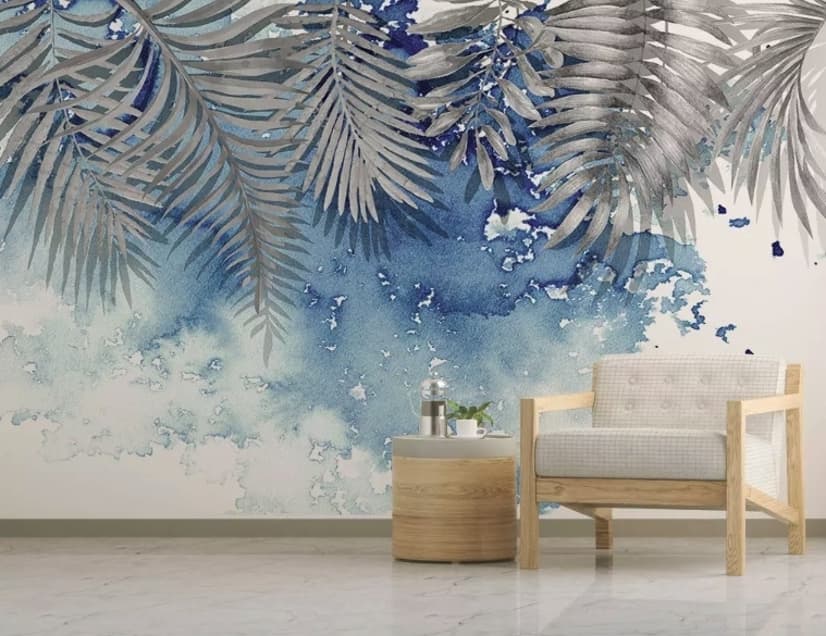 Nordic Style Tropical Leaves Wallpaper Mural
