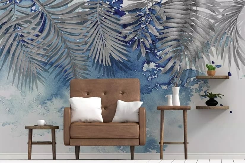 Nordic Style Tropical Leaves Wallpaper Mural