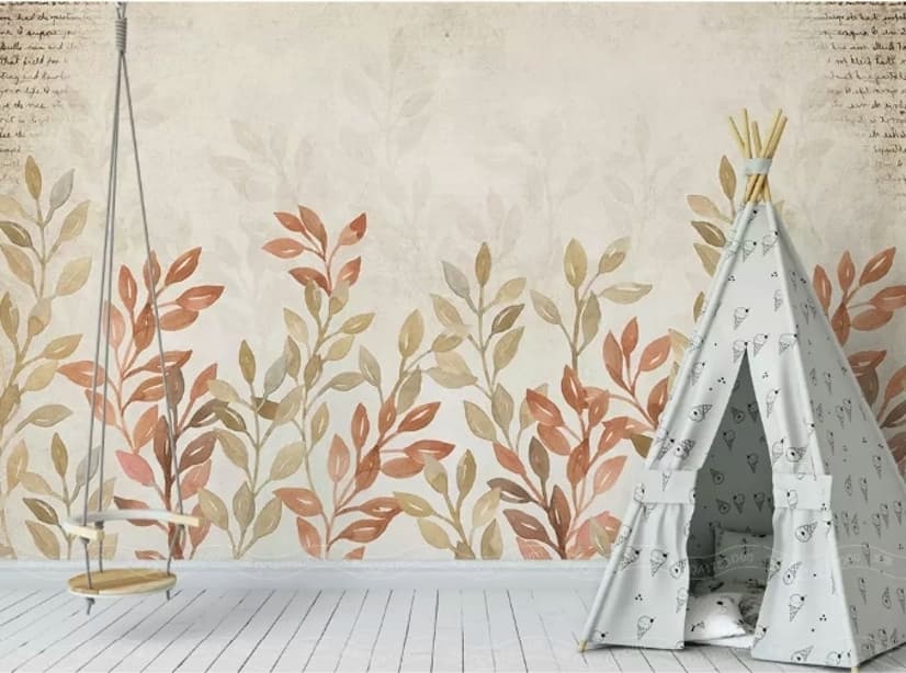 Vintage Autumn Leaves Wallpaper Mural