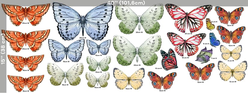 Colorful Butterflies Wall Decal Sticker