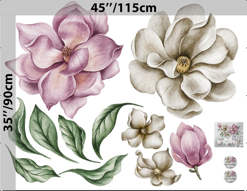 Large Garden Flowers Wall Sticker Decal