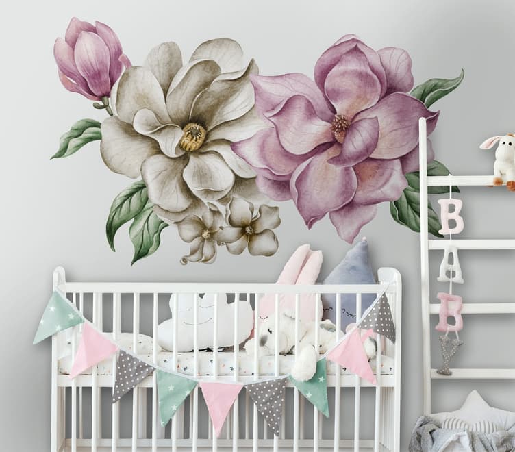 Large Garden Flowers Wall Sticker Decal
