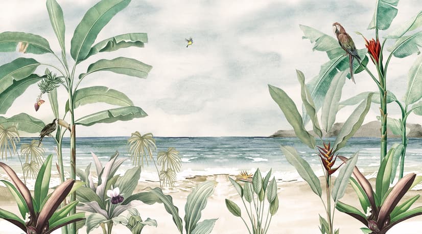 Tropical Beach View Wallpaper Mural