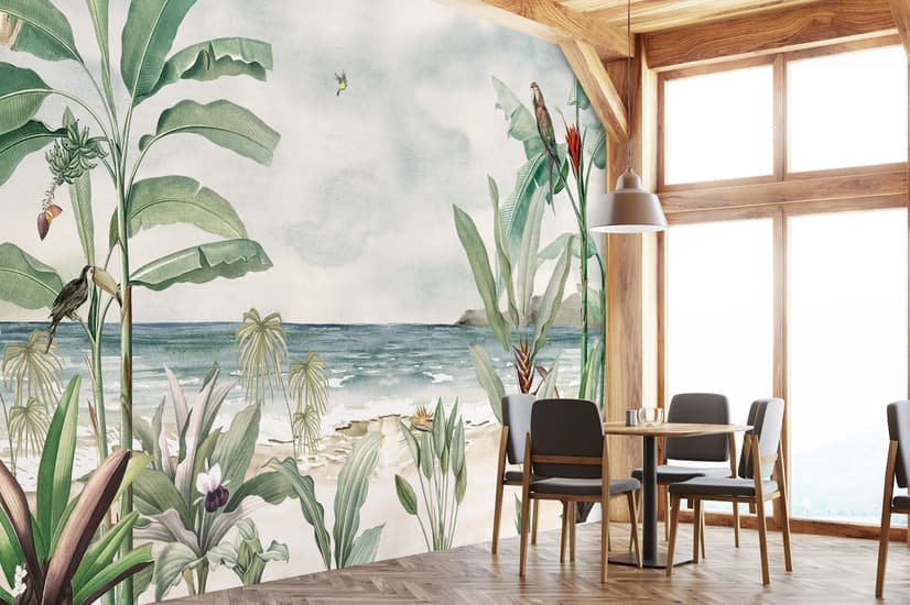 Tropical Beach View Wallpaper Mural