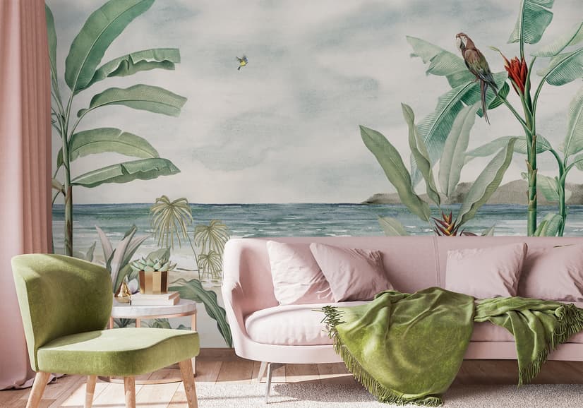 Tropical Beach View Wallpaper Mural