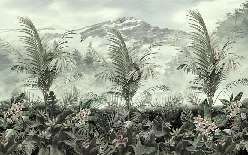 Vintage Tropical Forest Wallpaper Mural