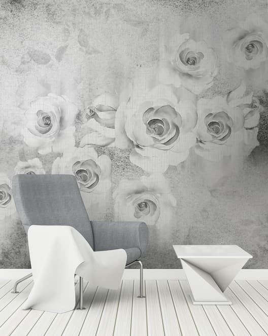 Watercolor Rose Bouquet Wallpaper Mural