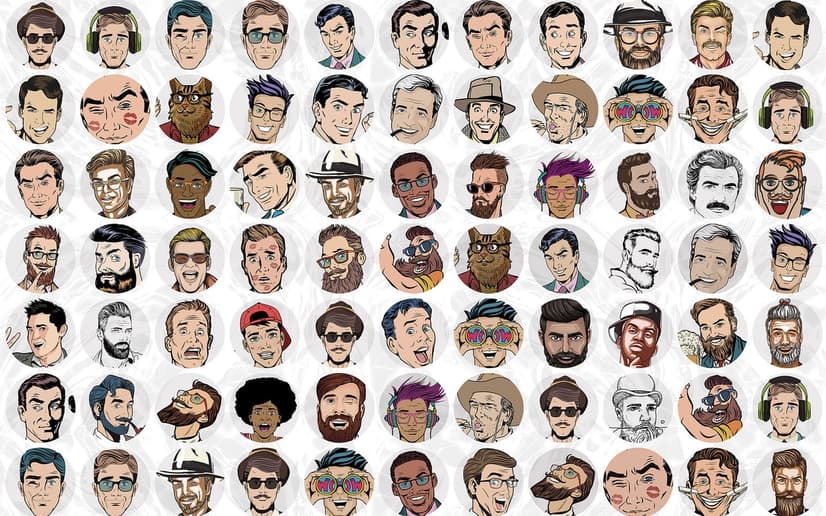 Men Face Pop Art Wallpaper Mural